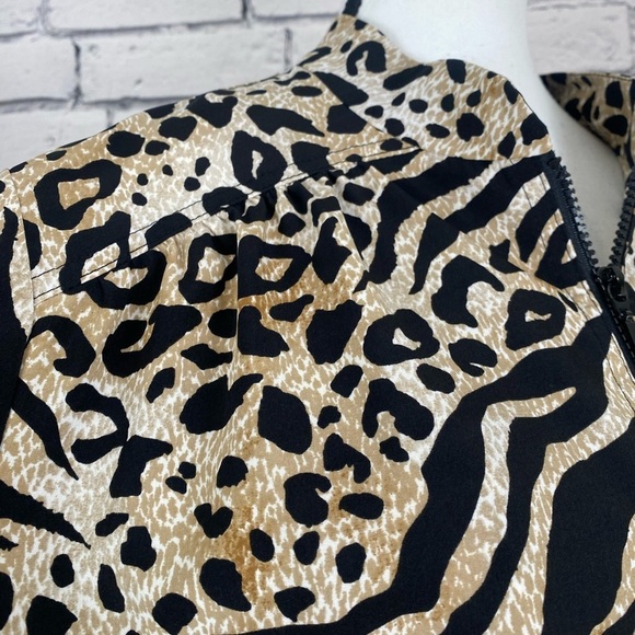 Chicos Animal Print Leopard Cheeth Bomber Jacket size Large Chicos size 2 - Picture 8 of 11